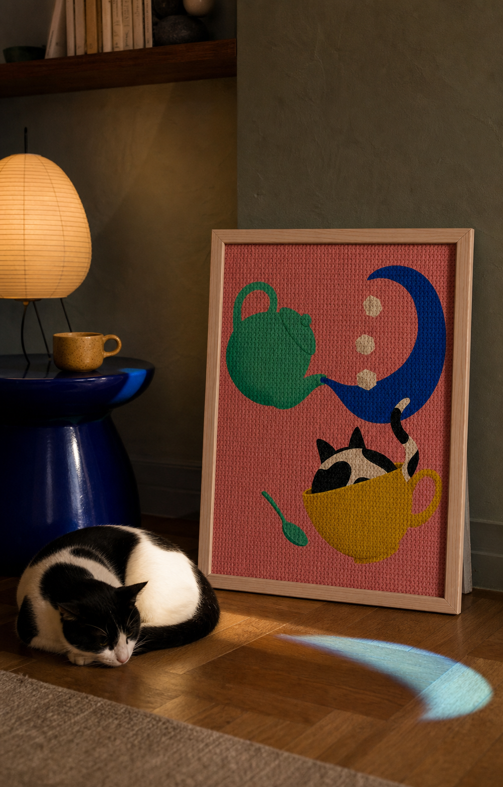 Tea for the Moon Framed Cat Scratcher