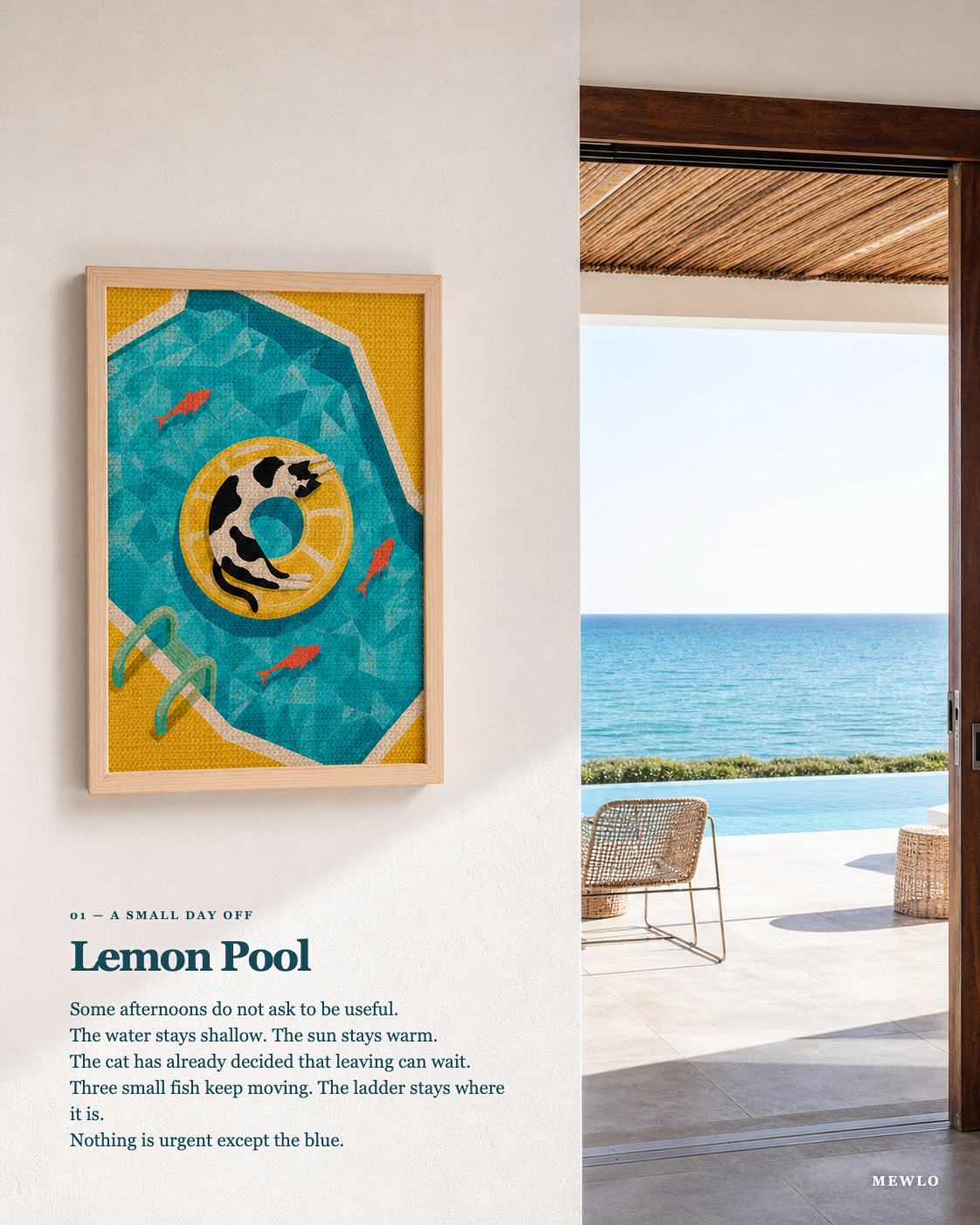Lemon Pool Framed Cat Scratcher