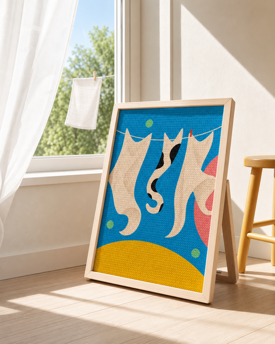 Sky Laundry Framed Cat Scratcher