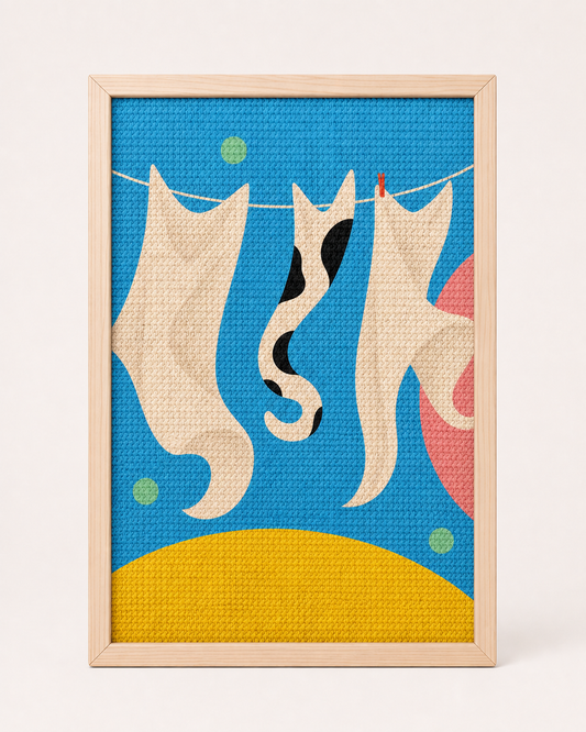 Sky Laundry Framed Cat Scratcher