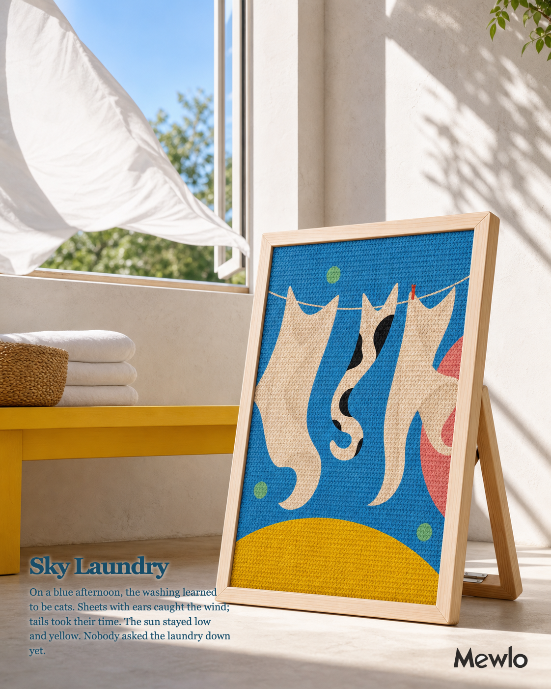 Sky Laundry Framed Cat Scratcher